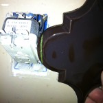 Mark beveled arabesque tile to cut around obstacles