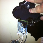 second beveled arabesque tile marked for outlet cut