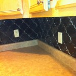 completed beveled arabesque tile corner