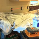 Use a laser level to install beveled arabesque tile