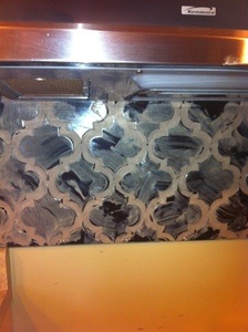 beveled arabesque tile grouting process