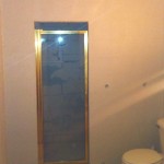 Old Shower Door and wall, custom tile shower installation