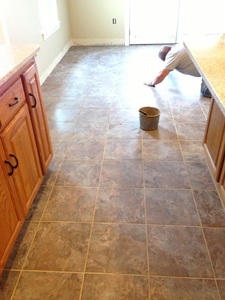 grouting the floor