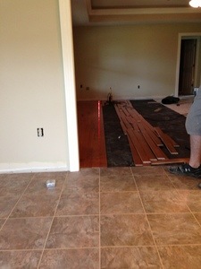 hardwood and tile line up perfectly