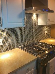 Glass mosaic tile back splash